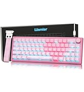 Womier 60% Keyboard QMK/VIA, Pink Gaming Mechanical Keyboard Creamy, Hot Swappable Gasket Mount R...