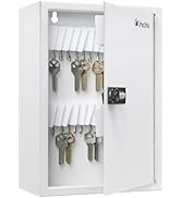 Uniclife 40 Position Slotted Key Cabinet with Combination Lock Resettable White Digital Security ...