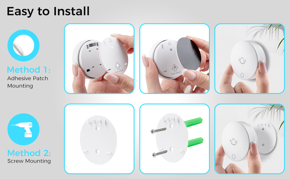 Two ways to install the push button