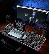 UJoowalk RGB Gaming Mouse Pad, Topographic Large, LED XL Keyboard and Mouse Pad, Desk Mat, 31.5 x...