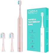 GEM Sonic Electric Toothbrush for Adults and Kids 3 Heads Rechargeable Power Tooth Brush Smart Ti...