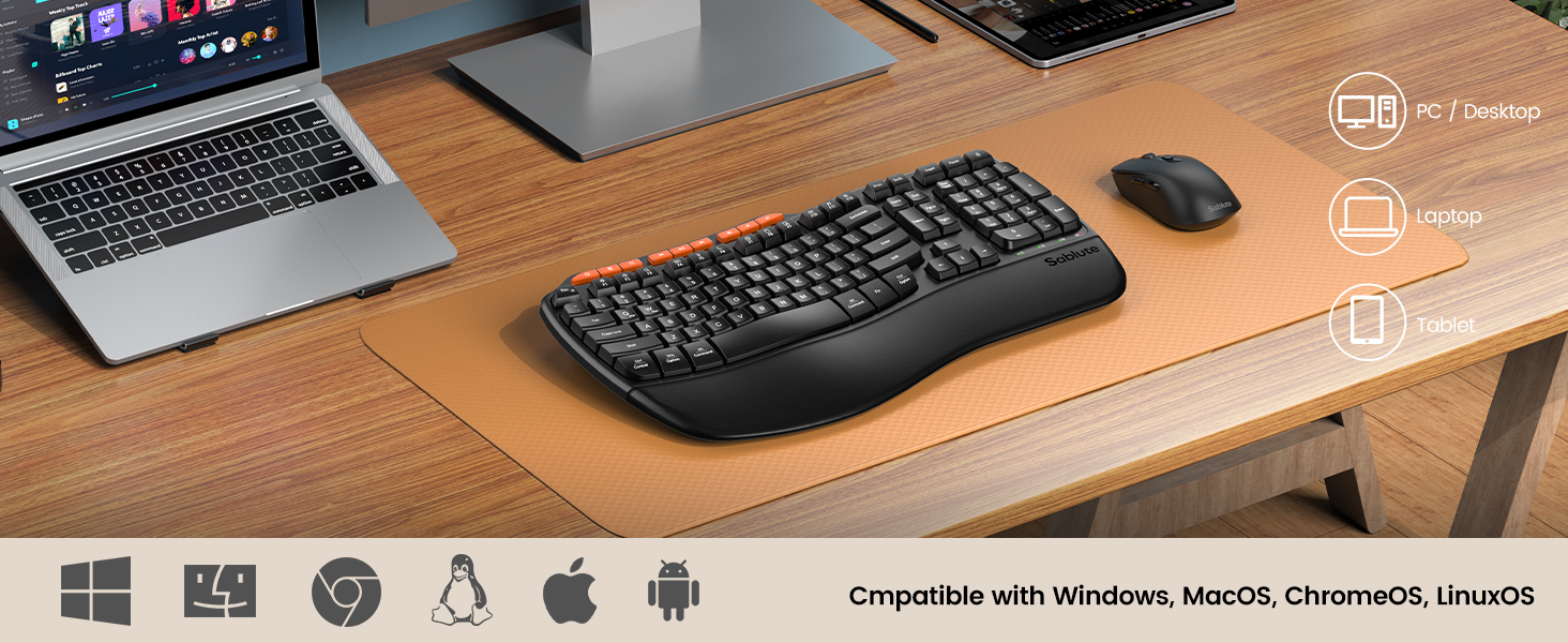 Work with PC, laptops, tablets, desktops, Macs