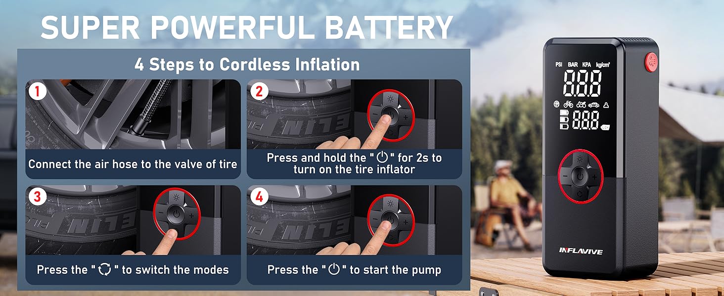 portable tire inflator for car