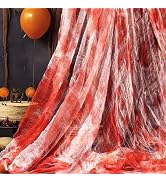 NEBURORA Halloween Creepy Cloth 200x85inch Blood Red Halloween Party Scary Cloth for Indoor and O...