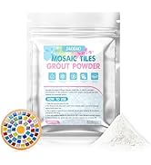 JAOJAO 10.6Oz Mosaic Grout Powder Mosaic Grout for Crafts White Unsanded Ceramic Tile Grout Essen...