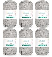 Katech 100% Cotton Yarn for Crocheting &amp; Knitting – Soft Sport Weight CYC #3, 6 Skeins (50g Each,...