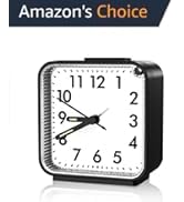 AMIR Analog Alarm Clock, Silent Non Ticking Small Clock, Travel Alarm Clock with Snooze &amp; Light, ...