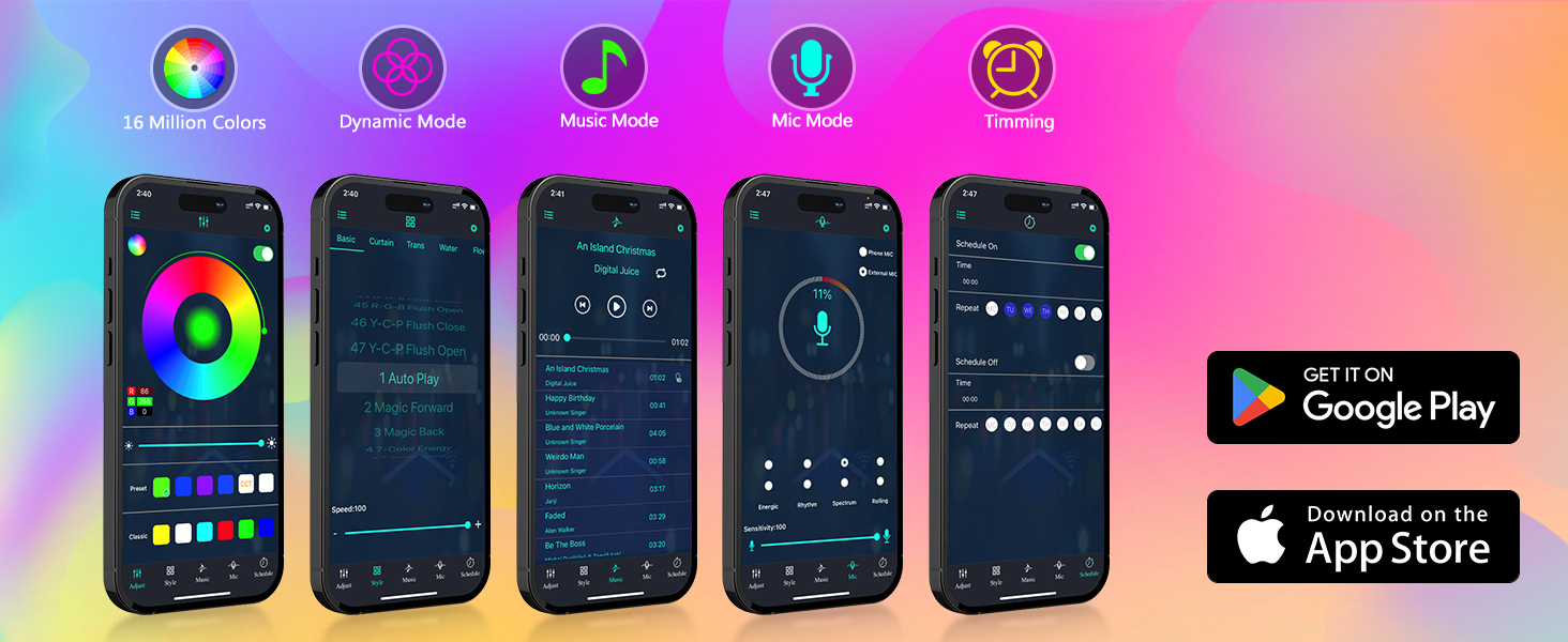 Bluetooth APP Cotrol LED Lights