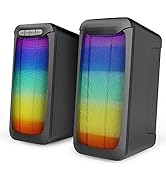 PC Speakers for Desktop, Smalody RGB LED Gaming Computer Speaker, 2.0 USB Powered AUX Speakers wi...