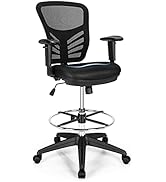 Giantex Drafting Chair, Standing Desk Chair with Lumbar Support, Footrest Ring &amp; Armrests, Height...
