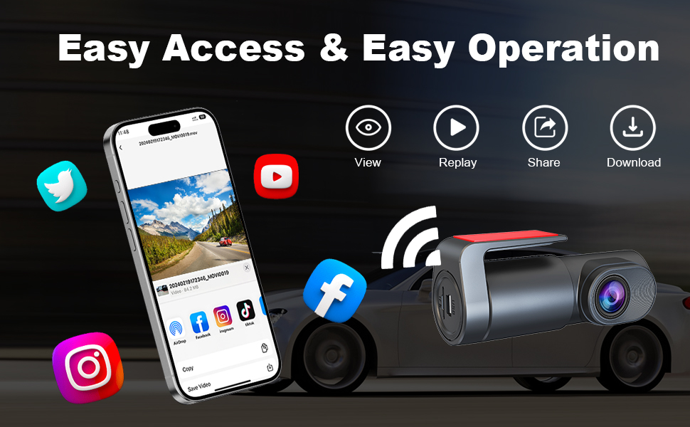 Easy Access &amp; Easy Operation – Your Dash Cam, Your Rules!