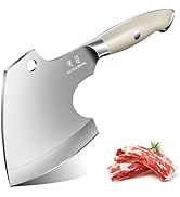 DRGSKL Meat Cleaver Heavy Duty - Bone Chopper, Hand Forged Kitchen Axe with Full Tang Handle, Bon...