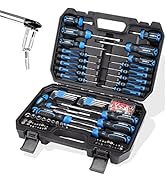 URASISTO 120-pieces Magnetic Screwdrivers Sets Includes Sockets, Slotted, Phillips, Hex, Torx and...