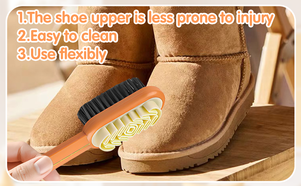 2-in-1 Orange Shoe Brush
