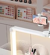 Yokilly 48W Half Moon Light: 34" Shadow-Free Half Moon Light for Desk Salon - Foldable LED Desk L...