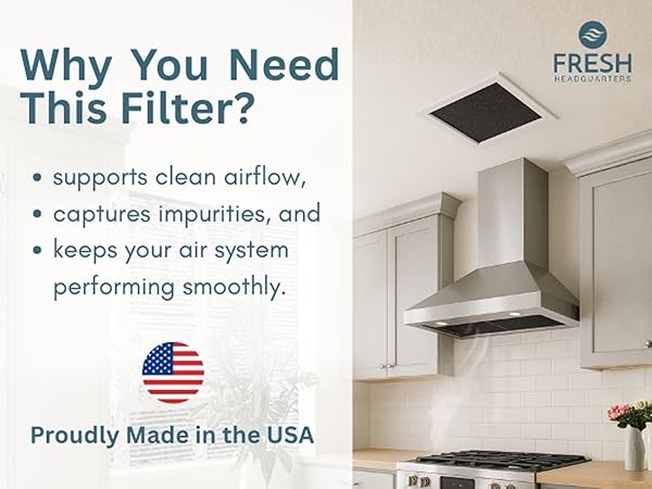 why you need this filter supports clean airflow impurities air system proudly made in the USA