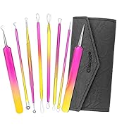 Glamne Blackhead Remover Pimple Popper Kit Acne Comedone Extractor Blemish Extraction Popping Too...