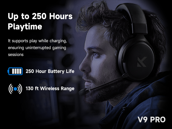 Wireless Gaming Headset Gaming Headphones with Bluetooth Wireless Headset for PS5 PC PS4 Mac Switch