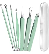 Teenitor 7 Pcs Surgical Grade Blackhead Remover Tools and Pimple Popper Tool Kit, Ingrown Hair Tw...