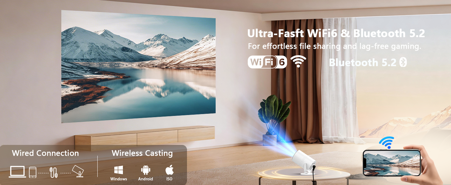 wireless projector with wifi and bluetooth