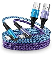 AILKIN 2Pack USB C Cable 60W, Type C Charger Fast Charging Cord Right Angle for Samsung Galaxy S2...