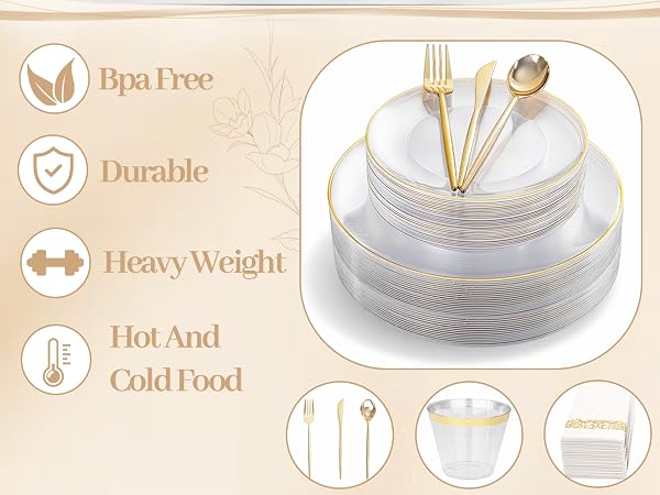 MirthMood Exguisite Design Clear and Cold Plastic Plates