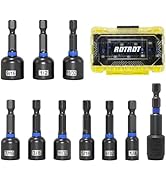 10-Piece Magnetic Nut Driver Set - SAE (1/4" to 9/16") Nut Driver Set with Bit Extension - Cr-V M...