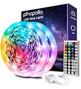 PHOPOLLO LED Strip Lights 65.6ft, Color Changing LED Lights for Bedroom, Kitchen, Cabinet Decorat...