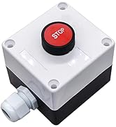 Taiss Momentary Push Button Switch Station Box Stop Red Sign AC 660V 10A Weatherproof Push Button...