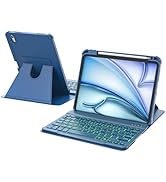RAYMCRAFT for iPad Air 11-inch Case with Keyboard M3/M2 (2025/2024), 360° Rotatable Case & Detach...