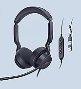Yealink UH44 Teams Certified USB Wired Headset with 2 Noise Cancelling Mics,Stereo Sound for PC,L...