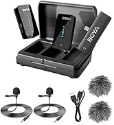 BOYA Wireless Lavalier Microphone for Android USB-C Phone by-XM6 K6 Noise Cancellation Plug Play ...