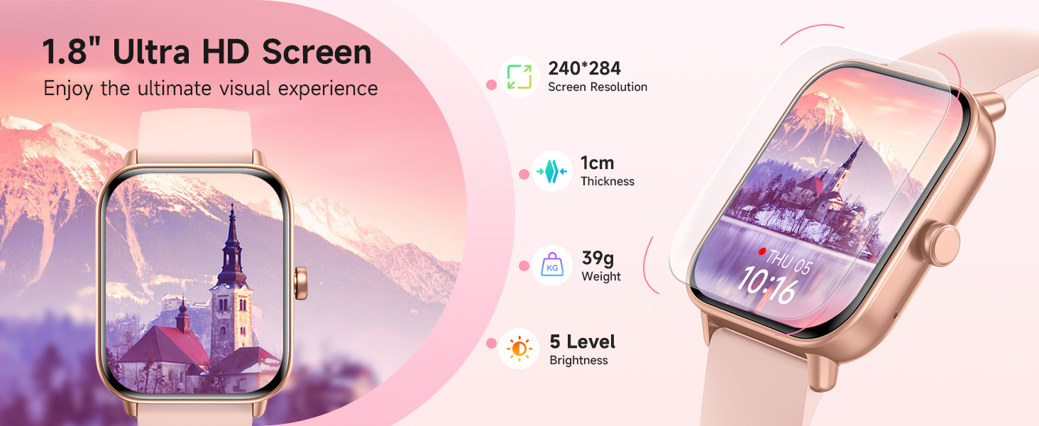 Smart Watch for Women Android &amp;amp; iPhone, Alexa Built-in, activity fitness tracker