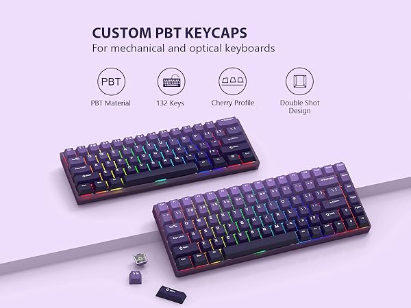 132 Keys Gradient Purple Keycaps