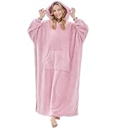 PJGGZ Wearable Blanket Hoodie for Women Men, Fleece Warm Comfy Hooded Sweatshirt with Pockets &amp; S...