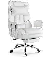 Sweetcrispy Executive Home Office Desk Chair - Ergonomic Big Tall High Back with Footrest & Lumba...