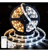 OMIKA 16.5ft 150LEDs Outdoor Battery Powered LED Strip Lights, 2700K-6000K Dimmable USB &amp; Battery...