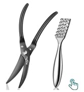 SUCCFLY Premium Kitchen Tool Kit, Heavy Duty Kitchen Scissors + Wedge-shaped Sawtooth Fish Scaler
