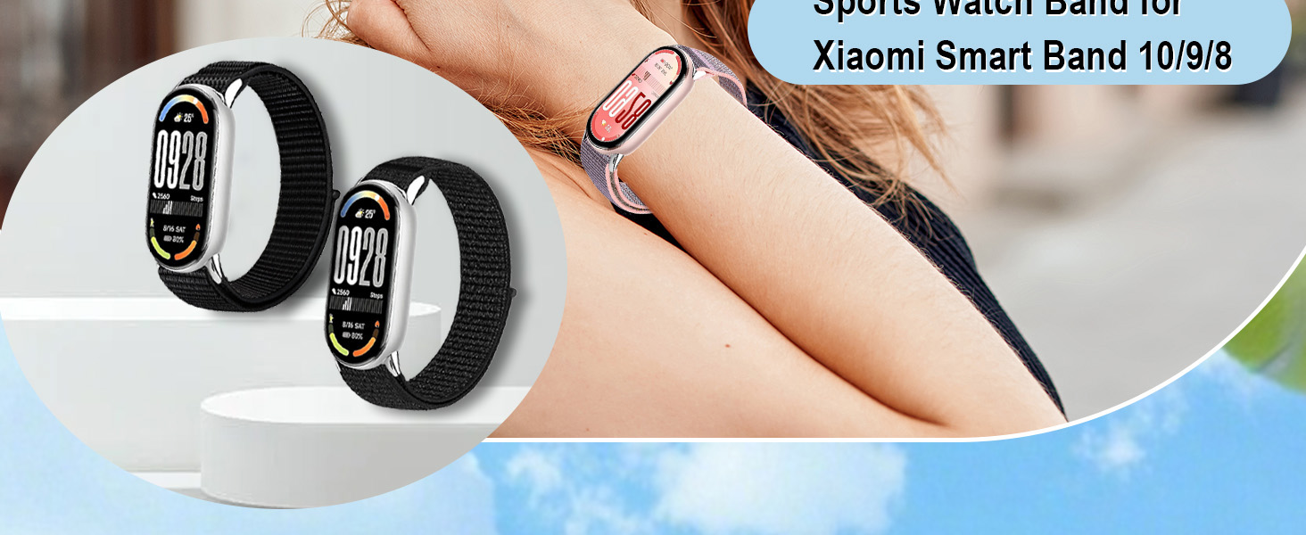 Nylon Sport Band Compatible with Xiaomi Smart Band 10/9/8