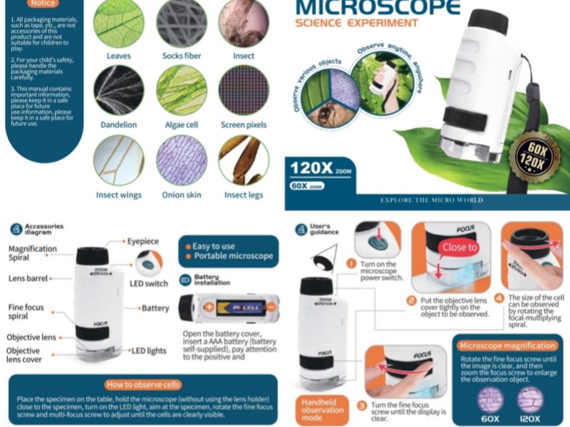 Kid&amp;#39;s Portable Pocket Microscope