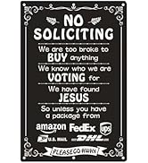 Funny No Soliciting Sign for House Door -8''x12''No Soliciting Sign for For Front Door, Yard, Hom...