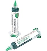 2 Pcs PCB UV Curing Solder Mask Ink, UV Curable Solder Mask Soldering PCB BGA Repair Green Paint,...
