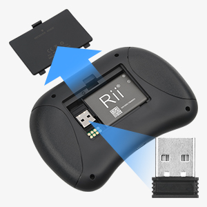 USB Receiver is inside of the back cover