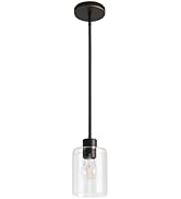 KLSS Brown and Gold Pendant Lights Kitchen Island - Clear Glass Pendant Light Fixture Multiple St...