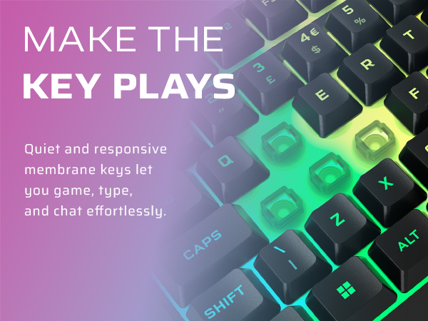 gaming keyboard, rgb keyboard, silent keyboard, membrane keyboard