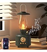 AVEKI Vintage Kerosene Table Lamp with Bluetooth Speaker, Infinitely Dimmable Rechargeable LED Li...