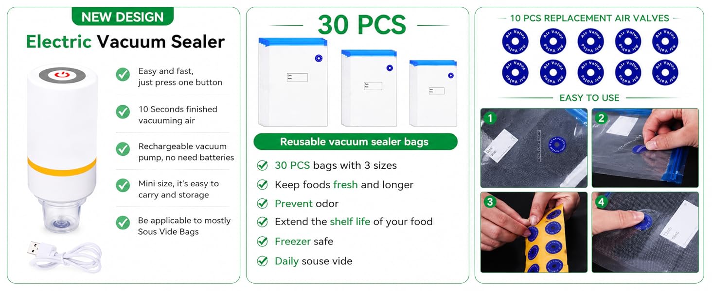 42pcs Sous Vide Vacuum Sealer Set