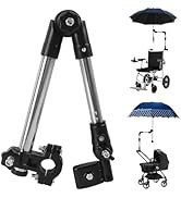 TRUTOPWAY Umbrella Holder for Stroller, Adjustable Umbrella Chair Clamp with 360° Rotation - Univ...