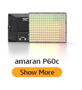 Aputure amaran P60c LED Panel Video Light RGBWW 60w CRI 95+ TLCI 96+,CCT 2500K~7500K App Control,...