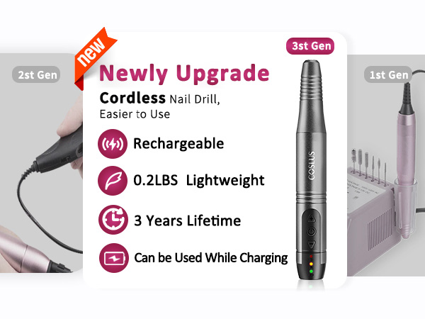Cordless Nail Drill Electric File Lima de taladro de uñas eléctrica inalámbrica